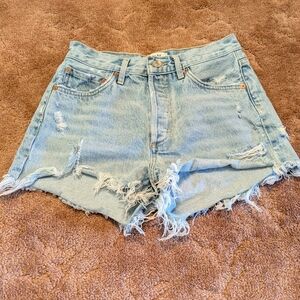 Agolde Women's Cotton Distressed Short Shorts Size 25